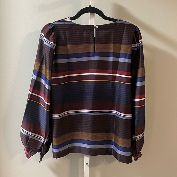 Loft Striped Long Sleeve Dressy Blouse - Picture 4 of 4